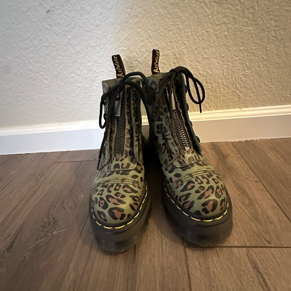 Dr. Martens Leopard Print Lace-Up Boots